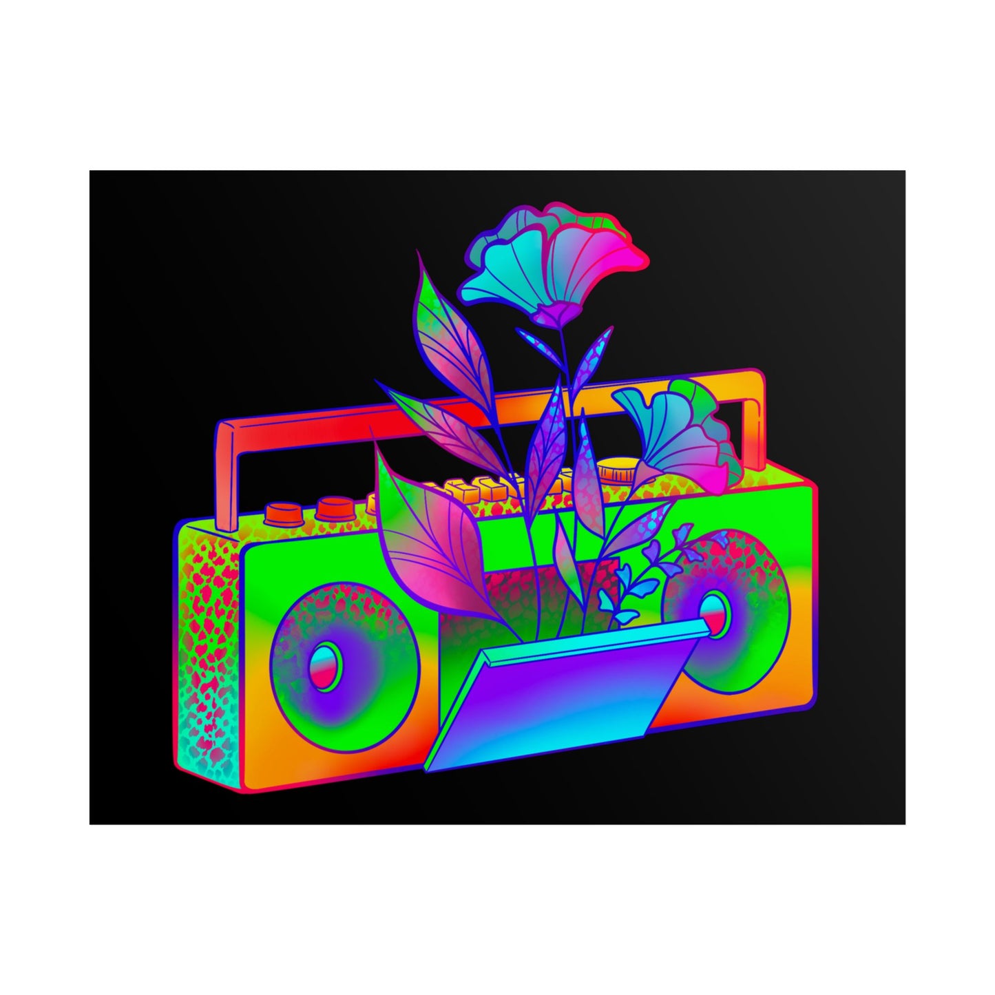 20”x16” Psychadelic Boombox Poster
