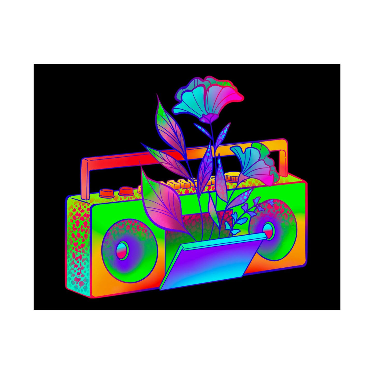 20”x16” Psychadelic Boombox Poster